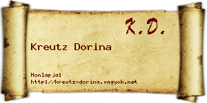 Kreutz Dorina névjegykártya